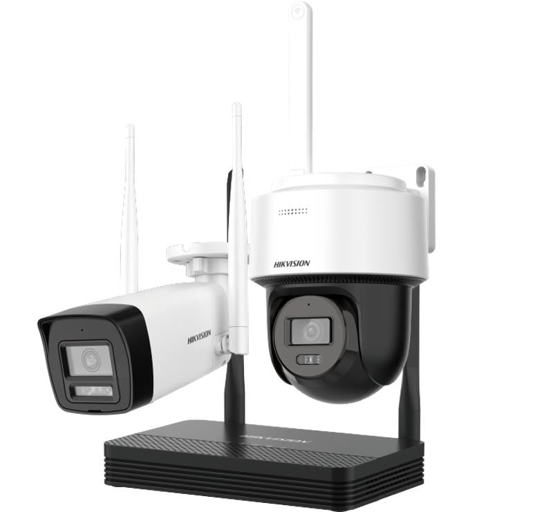 Galaxy Security Hikvision 4MP security camera kit with multiple cameras and mounting brackets for home or business surveillance