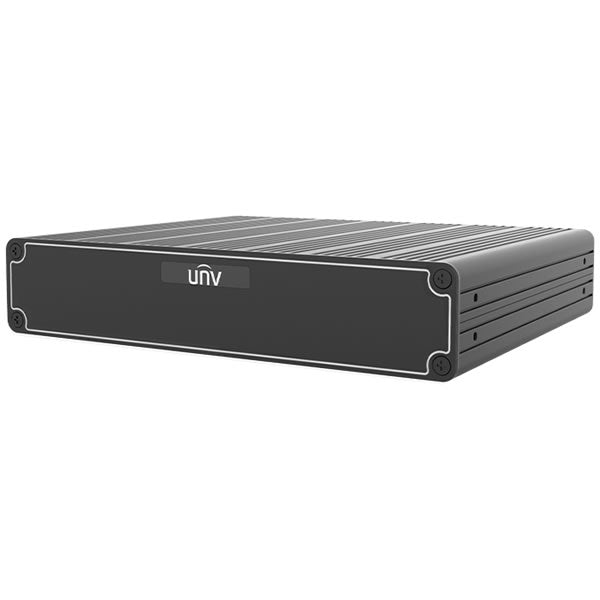 Uniview ECS-508B-X-HD 8-channel intelligent edge computing server with built-in storage, shown with front and side views.