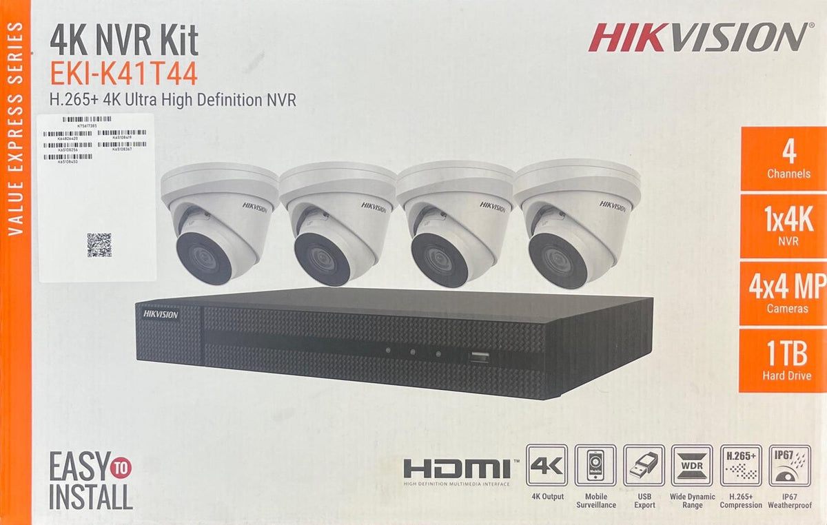 Hikvision Power Supply EKI-K41T44 by Galaxy Security showing the compact, black power supply unit with cables and connectors.