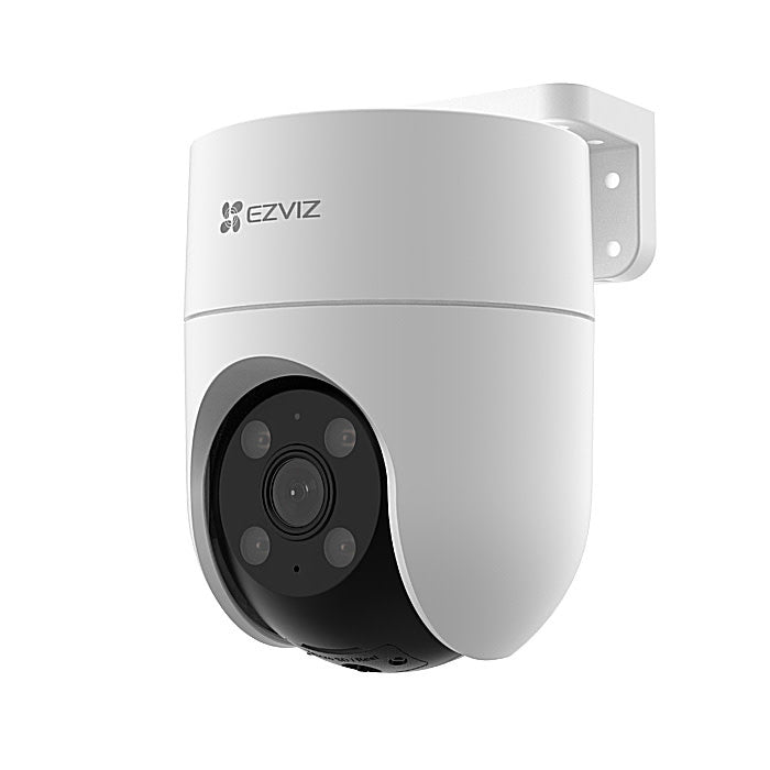 Outdoor 360° Wi-Fi PT camera with 2K+ resolution, color night vision, AI human detection, auto-zoom, siren, strobe, and local storage.