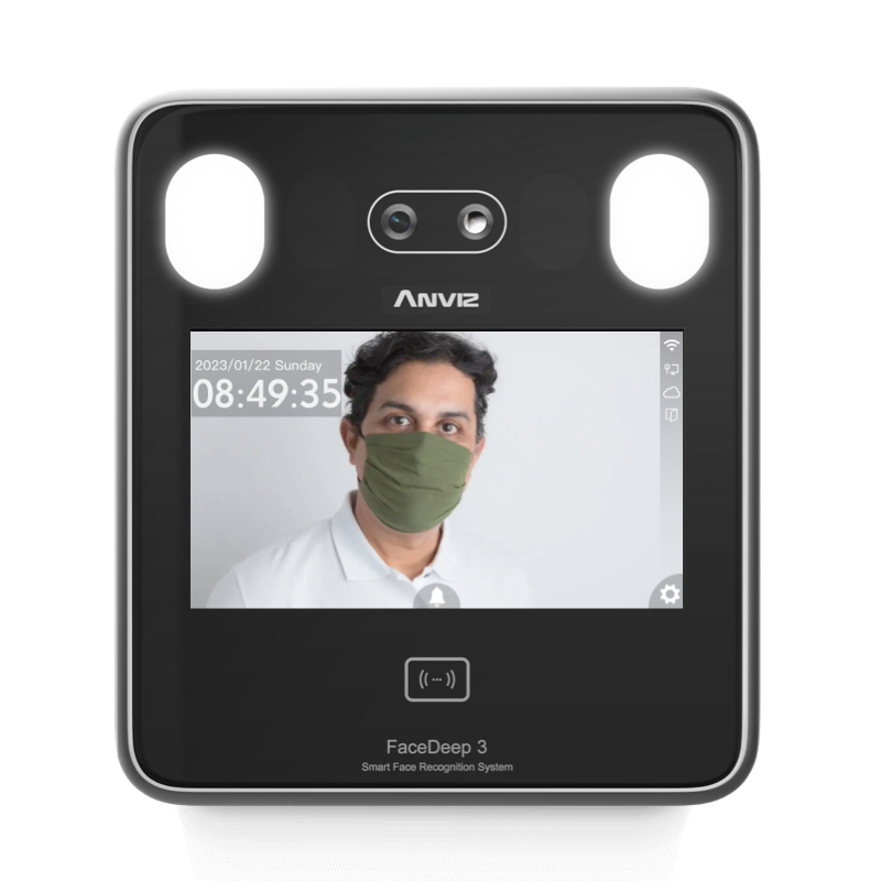 FaceDeep 3 4G facial recognition device by My Store showing its sleek front panel with camera and biometric sensors