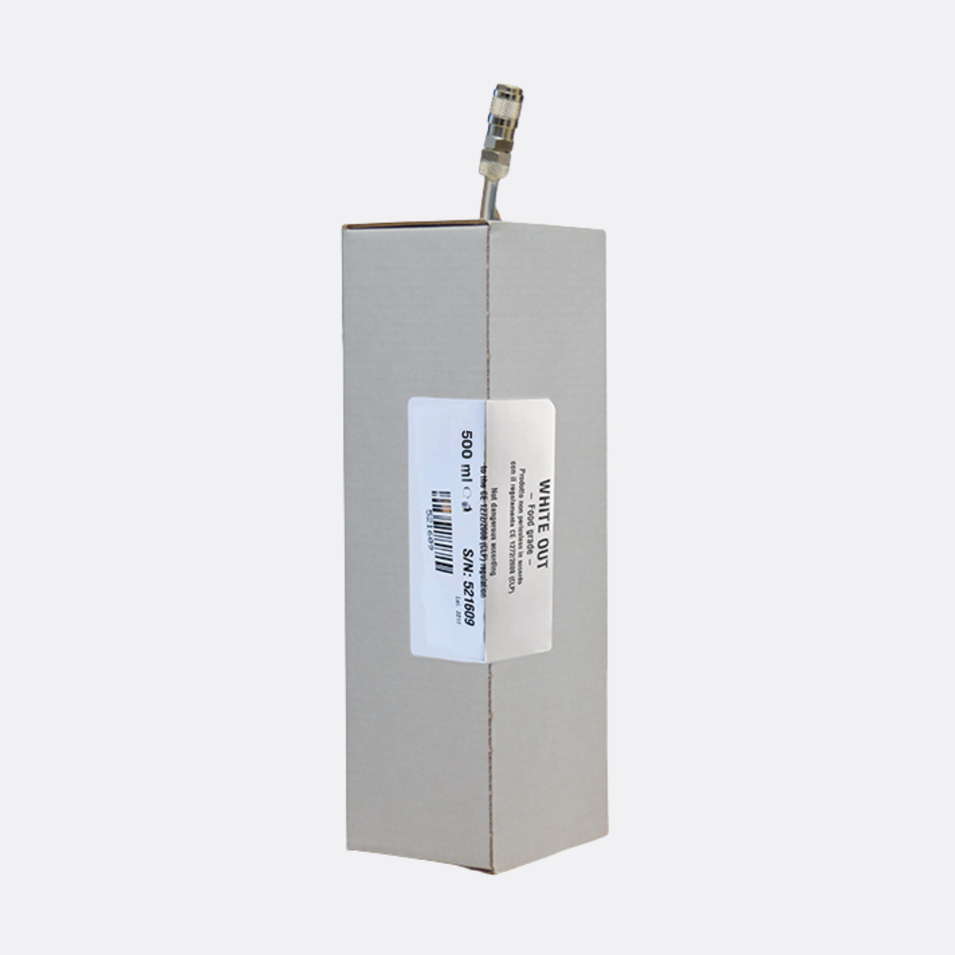 Galaxy Security FogSafe 500ml food-grade fluid bag, transparent plastic bag with sealed openings, designed for safe fluid storage.