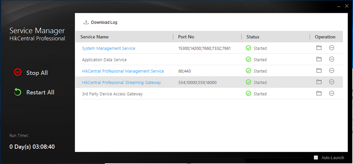 Galaxy Security Hikvision HIKCENTRAL-P-SERVICE security software license key on screen with software interface background.