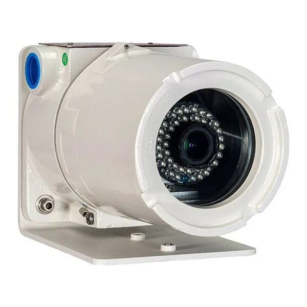 Rugged HD color video camera housed in heavy-duty cast aluminum, designed for durable outdoor surveillance or industrial use.