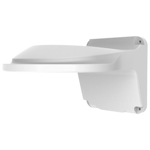 Fixed Dome Outdoor Wall Mount camera by My Store, black weatherproof security camera attached to exterior wall.