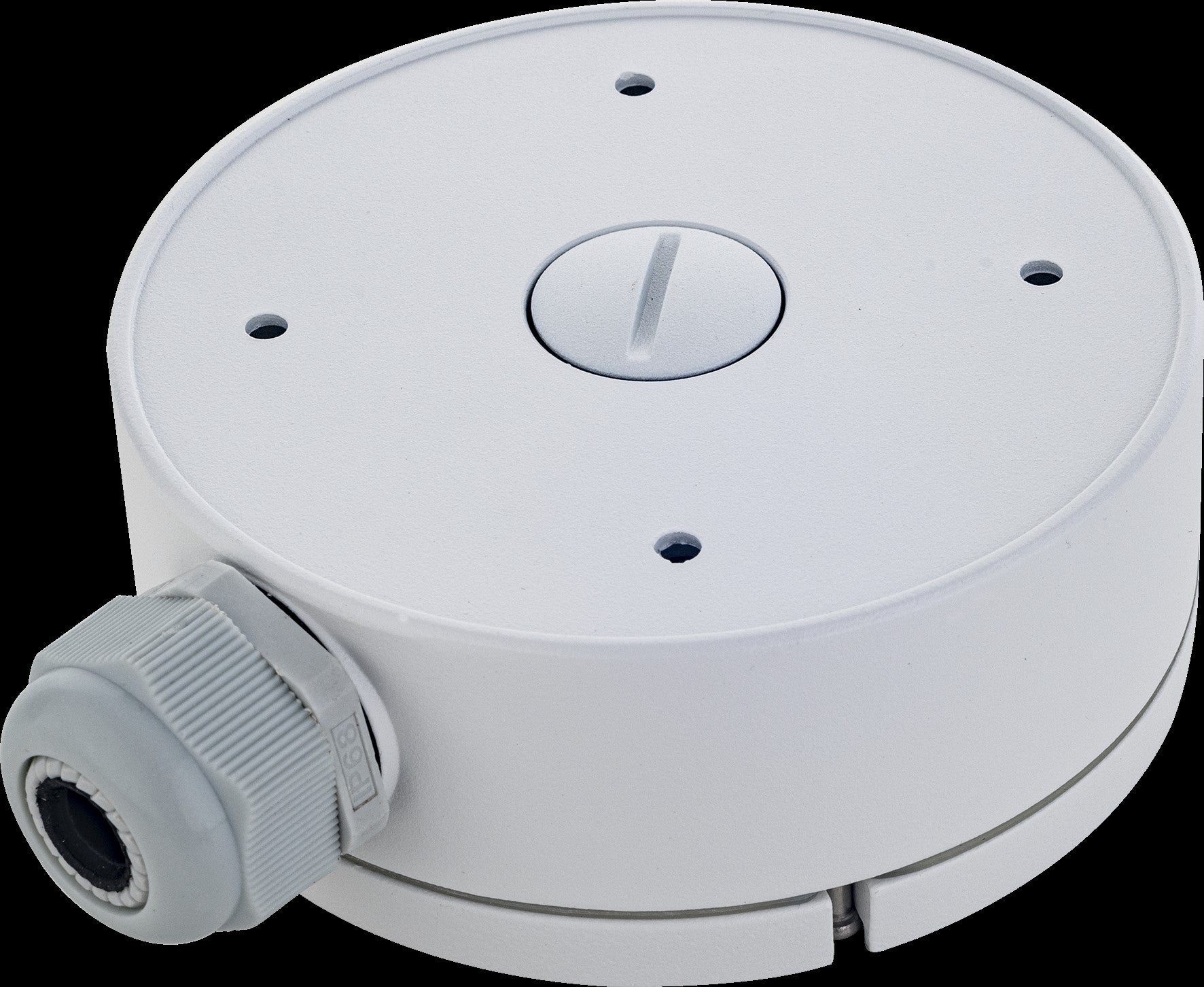White Galaxy Cloud Base Series junction box for CD-80W turret camera, aluminum alloy and plastic, 107x46mm, lightweight.