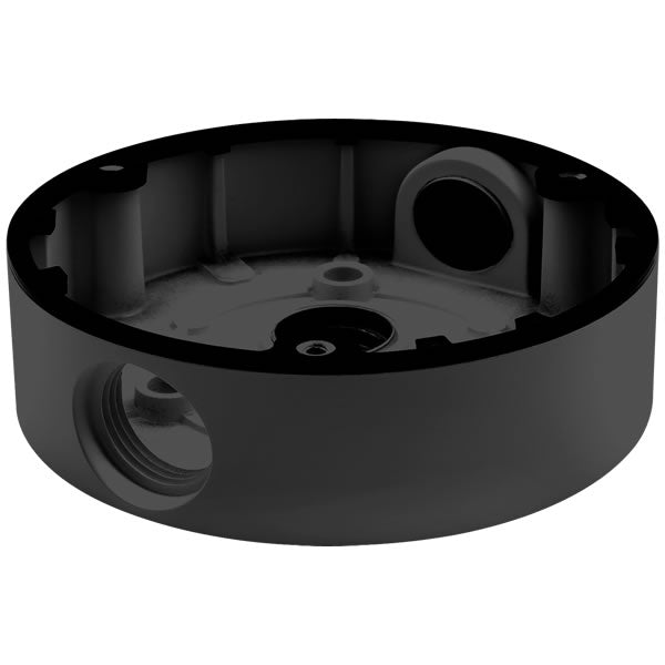 Galaxy Color-VSeries junction box in black with multiple cable entry points, designed for electrical wiring and connections.