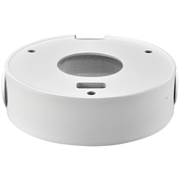 Galaxy Color-V Junction Box for GX-CV708A-5X-PTZ security camera, black plastic enclosure with mounting holes.