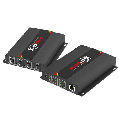 4-Port Ethernet and PoE over Coax receiver device by My Store, featuring multiple ports and coax connections.