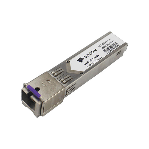 GE SFP-to-RJ45 module for network connectivity, shown in black with port connectors on the front side.