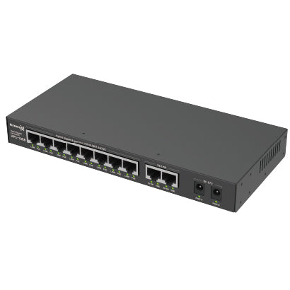 Hybrid PoE switch Eco from My Store, featuring multiple Ethernet ports and power over Ethernet capability, shown in the image.