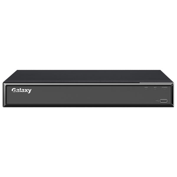 Galaxy Hunter Series 4CH 4K AI Pentabrid DVR from My Store with front view showing ports and sleek black design.