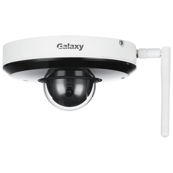 Galaxy Hunter 4MP 4X Starlight IR Network PTZ Camera with pan-tilt-zoom and night vision for surveillance.