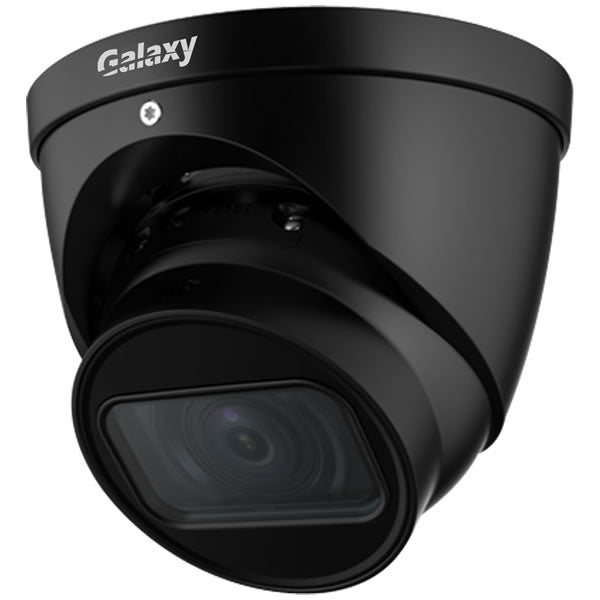 Galaxy Hunter AI Starlight Turret Varifocal IP Camera by My Store, showing the sleek black security camera with adjustable lens
