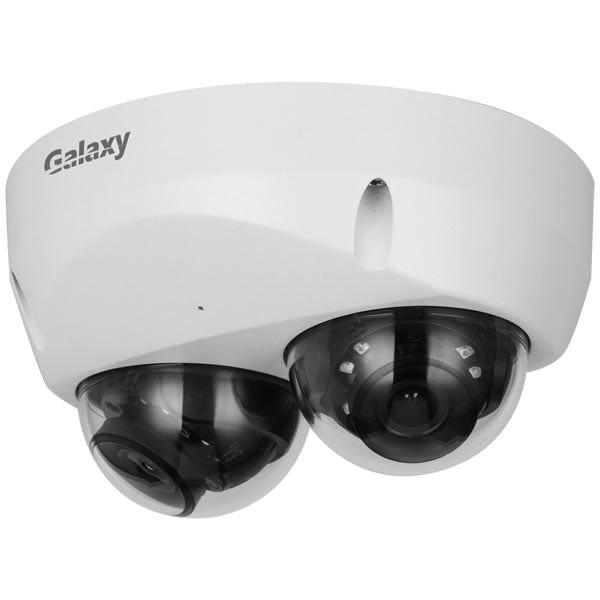 Galaxy Hunter 2×4 MP dual-directional starlight AI network camera for surveillance, with night vision and high-resolution imaging.