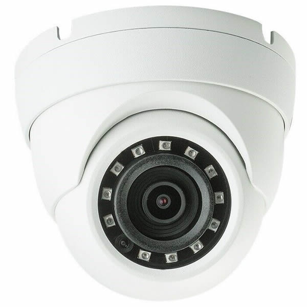 5MP IR mini eyeball network camera with 2.8mm lens, black housing, and IR LEDs for night vision, designed for security monitoring.