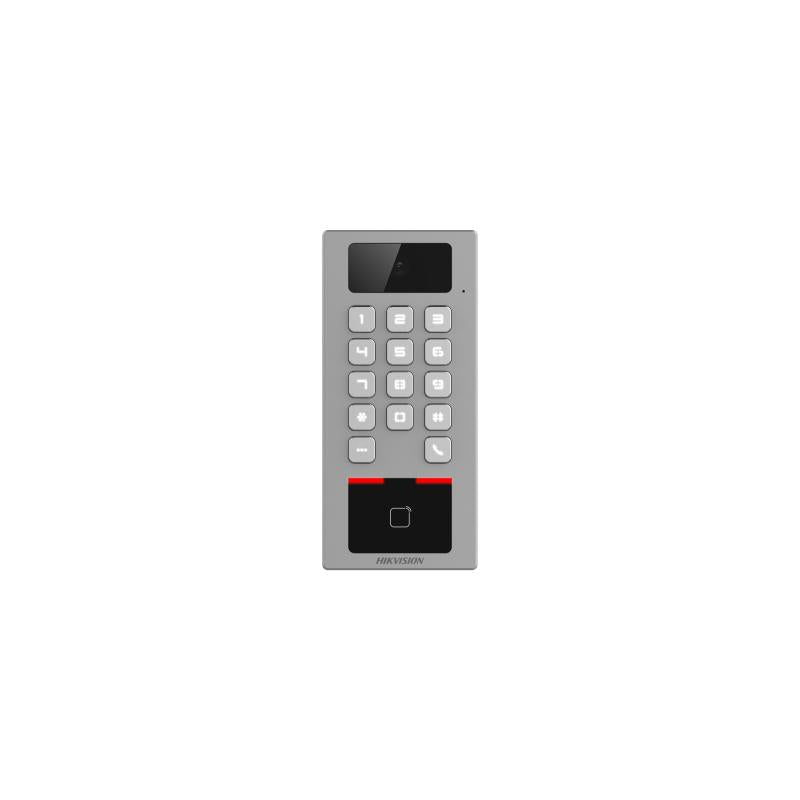 Galaxy Security GX-K1T502DBWX-C all-in-one access control terminal with intercom, featuring keypad and screen for secure entry.