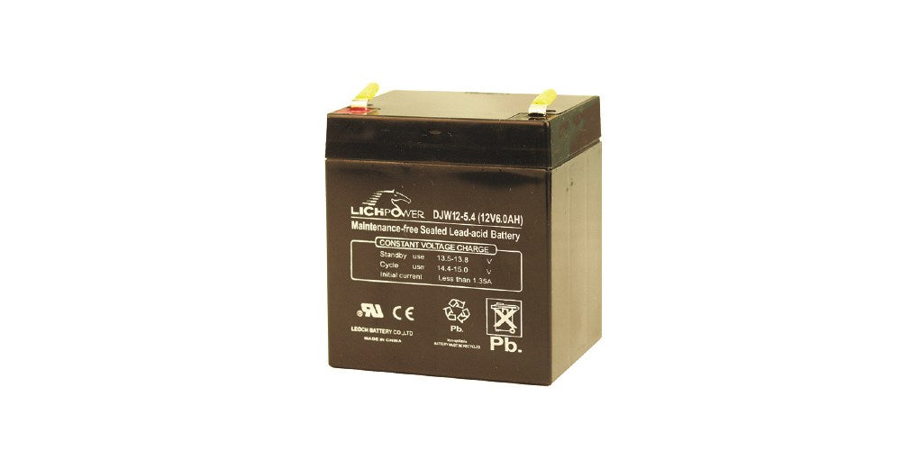 24V DC 5Ah backup battery by My Store, showing the compact rechargeable power supply with terminals and protective casing.