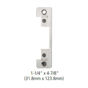 Rci Strike Faceplate in black with metallic finish, designed for electrical outlet or switch cover, mounted on wall.