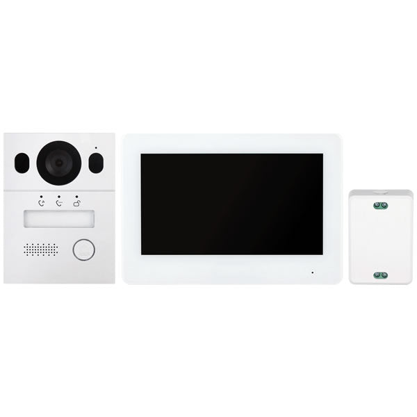 Galaxy 2 Wire Intercom Kit by My Store, close-up view of the intercom device with wiring and controls visible.