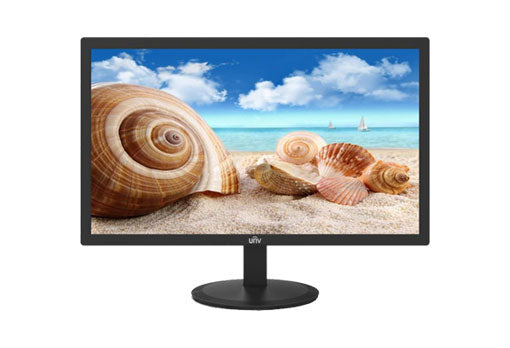 22-inch LED FHD monitor from My Store with slim design and clear display, shown on a desk with a keyboard and mouse.