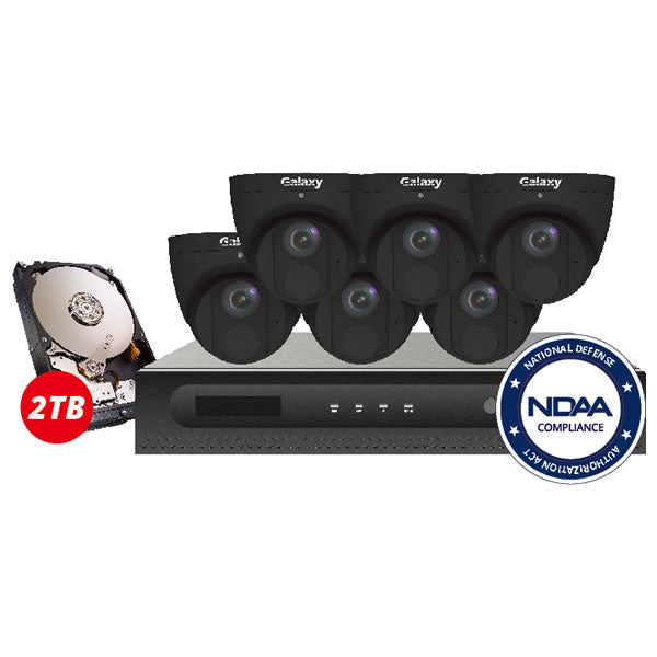 8MP Galaxy Pro Starlight IP security camera kit by My Store with built-in analytics including line crossing, face detection, and intrusion detection.