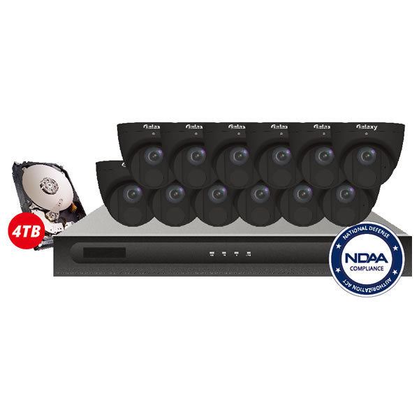 16-channel 4MP Galaxy Pro Starlight IP security camera kit with built-in analytics including face detection and intrusion detection