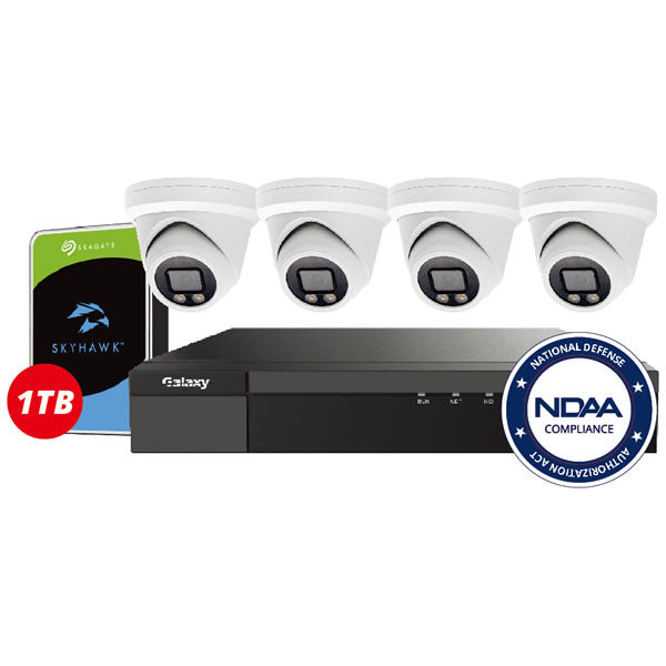 4-channel NDAA 4K/8MP full color IP security camera package with day and night color display, by My Store.
