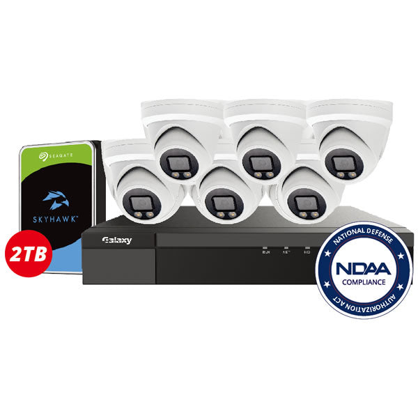 4-channel My Store NDAA 4K/8MP full color IP camera package with daytime and night vision, featuring four high-resolution security cameras.
