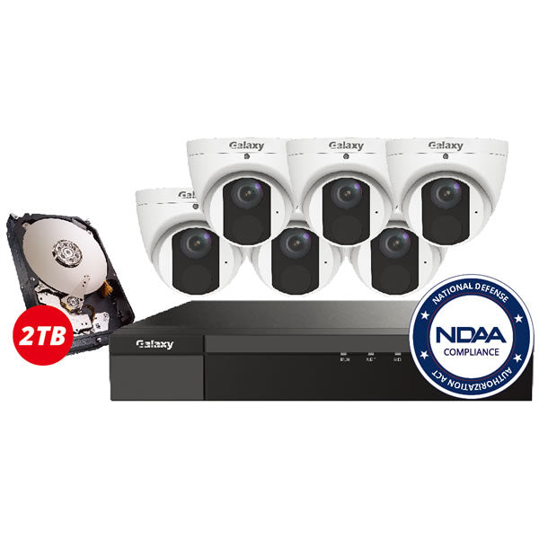 My Store 8CH 4MP Galaxy Pro Starlight IP security camera kit with built-in analytics including line crossing, face detection, and intrusion detection.