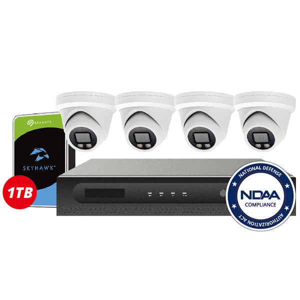 4-channel NDAA 4K/8MP full color AI IP camera package with day and night color surveillance by My Store