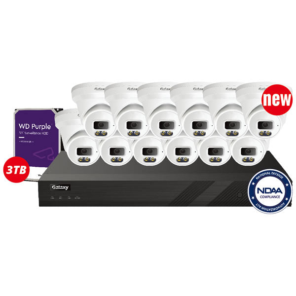 My Store NDAA Galaxy Color-V 4K AI 16-channel security camera kit with colorful night vision and advanced surveillance features.