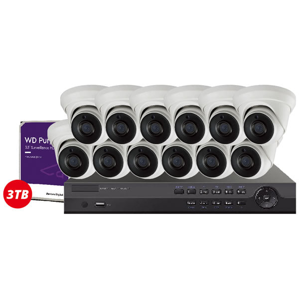 Galaxy Platinum 4-channel 5MP HD security camera kit with AI human and vehicle detection, includes 16-channel recording system.