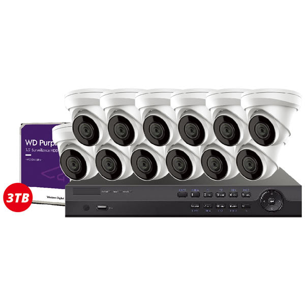 Galaxy Platinum 4MP IP security camera kit with built-in microphone, 16-channel surveillance system from My Store.