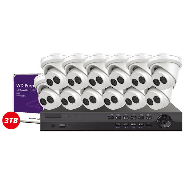 Galaxy Platinum 4MP IP security camera kit with AI human and vehicle detection, 16-channel surveillance system from My Store.