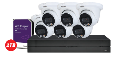 8-channel Galaxy Hunter AI 4K IP turret camera kit with dual illumination and full color night vision, by My Store.