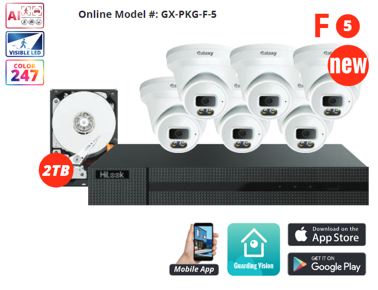 My Store 8CH HiLook 4K/8MP Color-V IP security camera kit with multiple cameras and components for full-color surveillance.