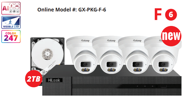 HiLook 4K/8MP Color-V Full Color IP security camera kit with multiple cameras and accessories, showing setup and camera views.