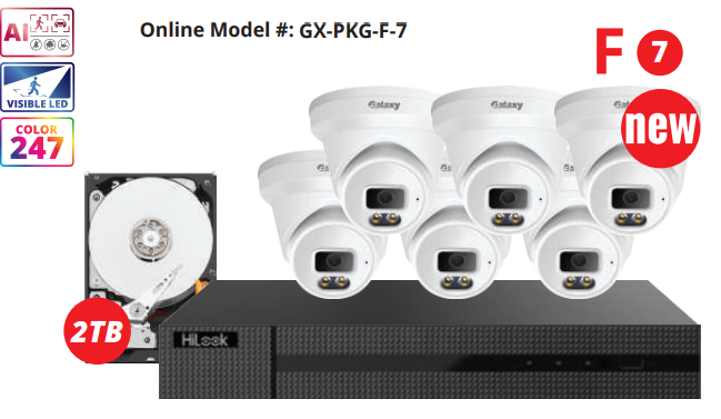 HiLook 4K/8MP Color-V Full Color IP security camera kit with 8 channels, featuring high-resolution surveillance cameras.