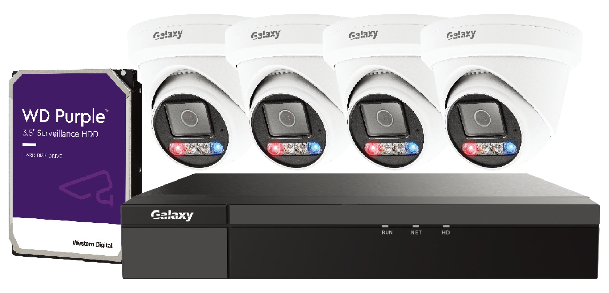 NDAA Galaxy Color-V 6MP Active Deterrence AI Full Color POE IP Kit GX-PKG-G-19