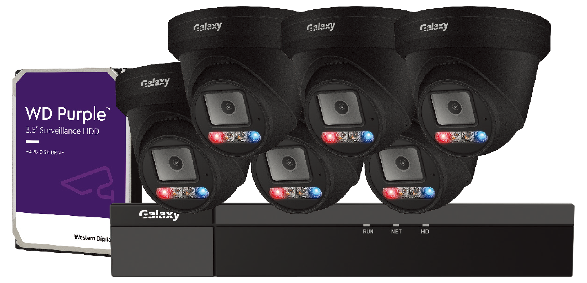 NDAA Galaxy Color-V 6MP Active Deterrence AI Full Color POE IP Kit GX-PKG-G-23