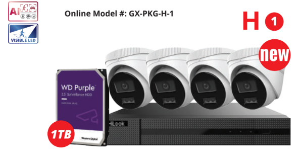 4CH HiLook 4MP Color247 AI IP KIT