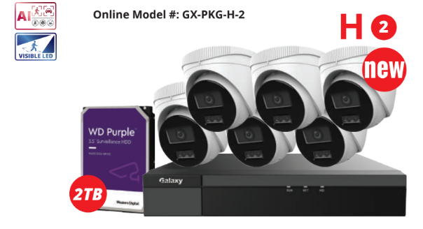 8-channel HiLook 4MP Color247 AI IP security camera kit with multiple cameras and network equipment for home or business security