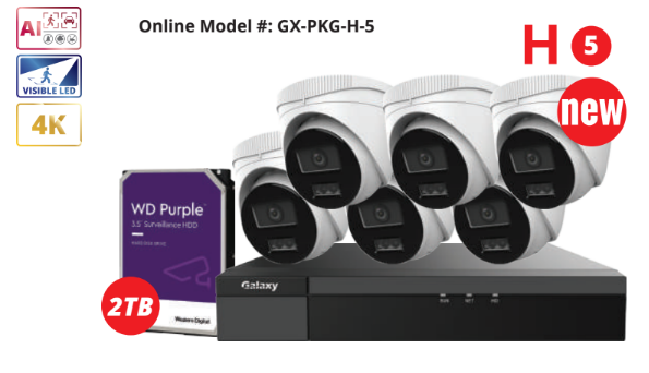 HiLook 8-channel 8MP Color247 AI IP security camera kit with multiple cameras and network equipment for home or business security.