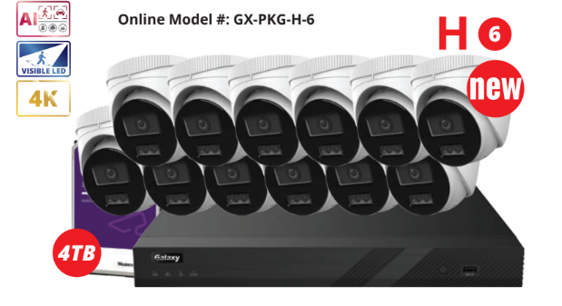 16-channel HiLook 8MP Color247 AI IP security camera kit featuring multiple high-resolution cameras and sleek network components.