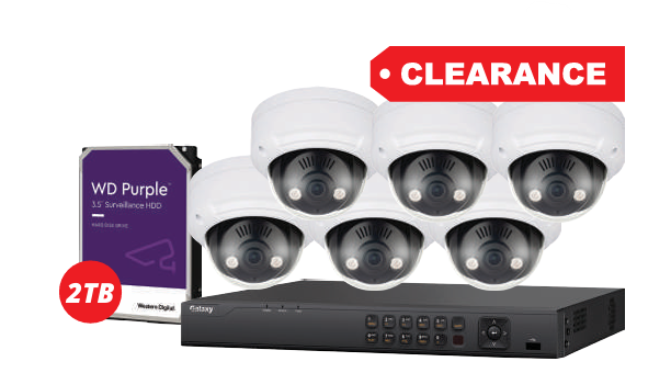 Galaxy Platinum 8-channel security camera kit with six 4MP HD cameras for clear surveillance footage.