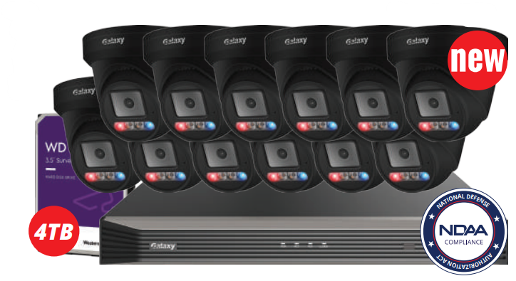 NDAA 16CH Galaxy Color-V 4K Active Deterrence AI Full Color PoE IP Kit