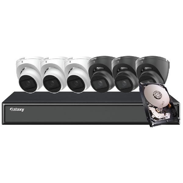Hunter Series AI 4K 5-in-1 HD analog security camera kit with multiple cameras and equipment for home or business surveillance.