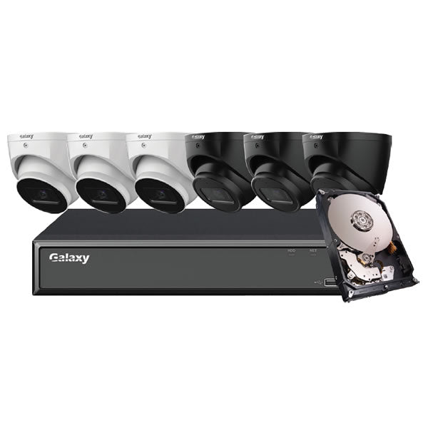 Hunter Series 4K Starlight IP turret security camera with weatherproof housing and night vision, mounted on a building.
