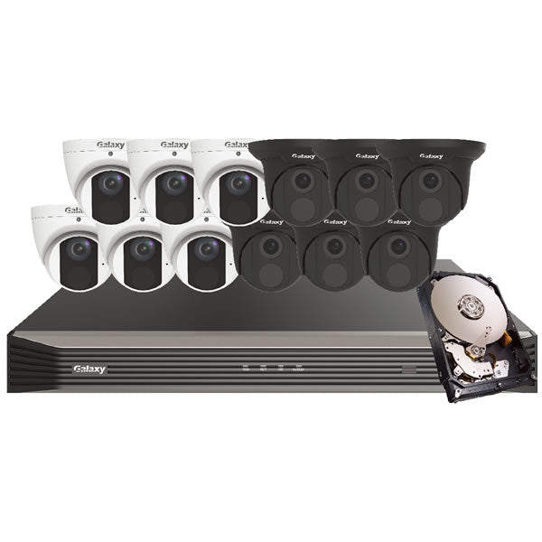 4MP IP turret security camera from Pro Series with weatherproof housing, part of the My Store security camera kit.